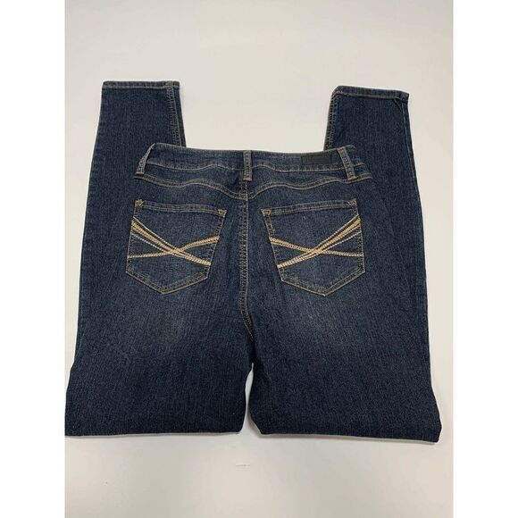 Natural Reflection Women's High Rise Skinny Dark Wash Blue Denim Jeans Size 8A - Picture 4 of 11